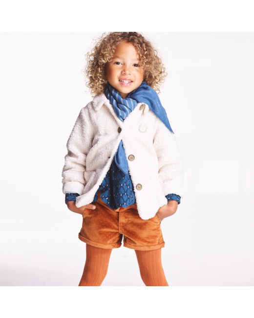 Short en velours marron fille