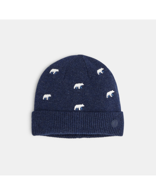 Bonnet avec ours polaires brodés bleu garçon