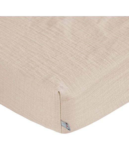 Drap housse en gaze de coton à carreaux