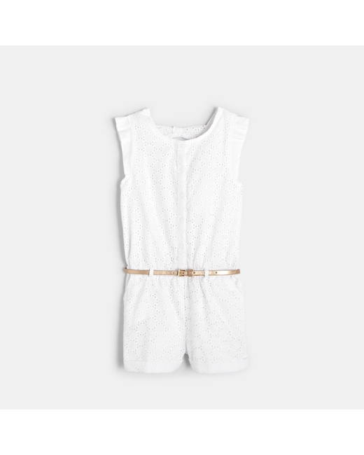 Combishort broderie anglaise blanc fille