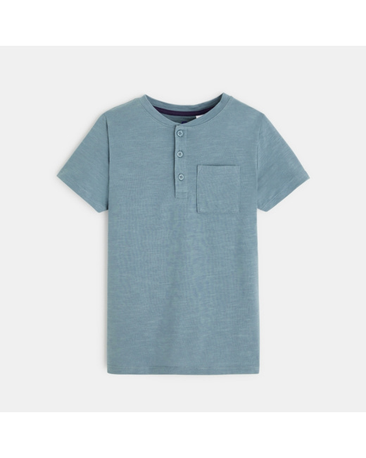 T-shirt tunisien uni bleu garçon