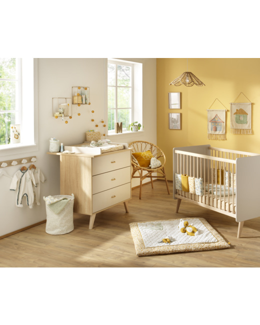 Chambre Duo Basile Lit bébé évolutif + Commode