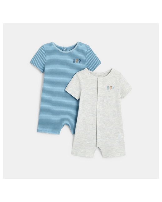 Combi courte jersey unie et rayée (lot de 2)