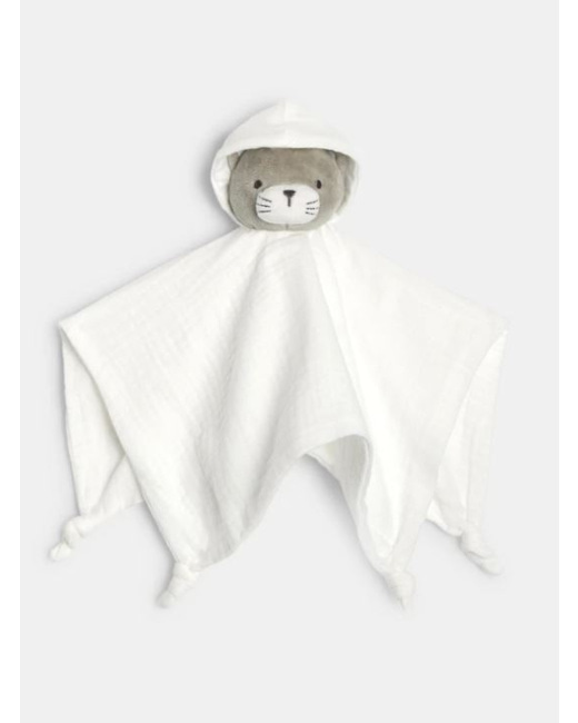 Doudou plat chat gaze de coton