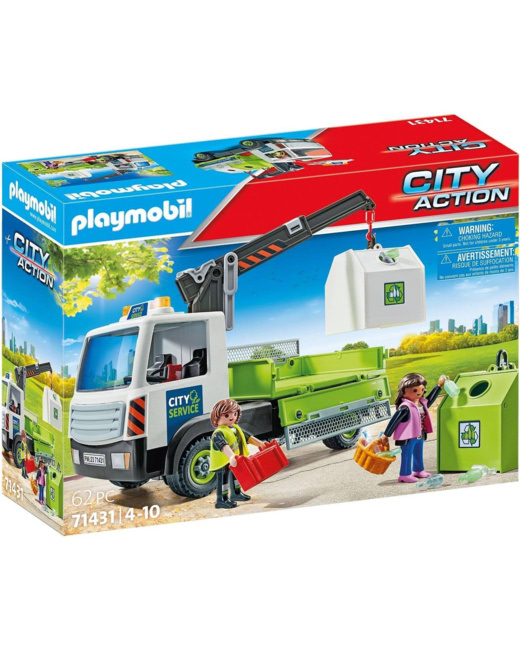 Camion-grue de recyclage de verre