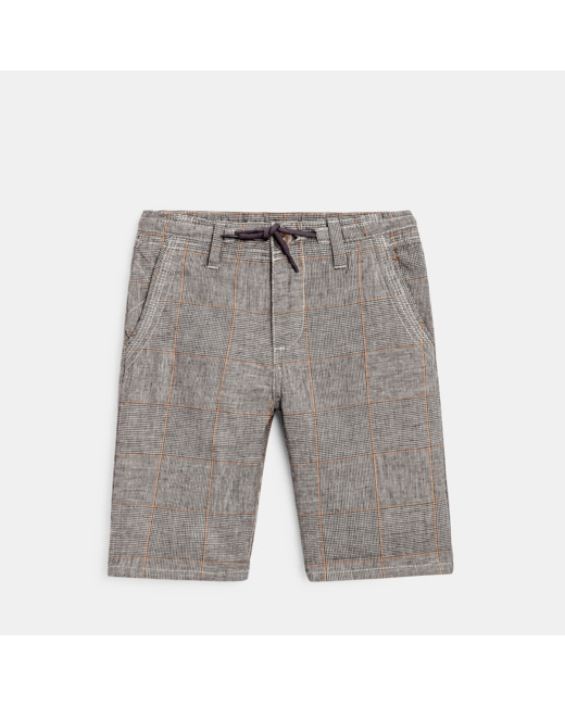 Bermuda slim en toile jaune garçon