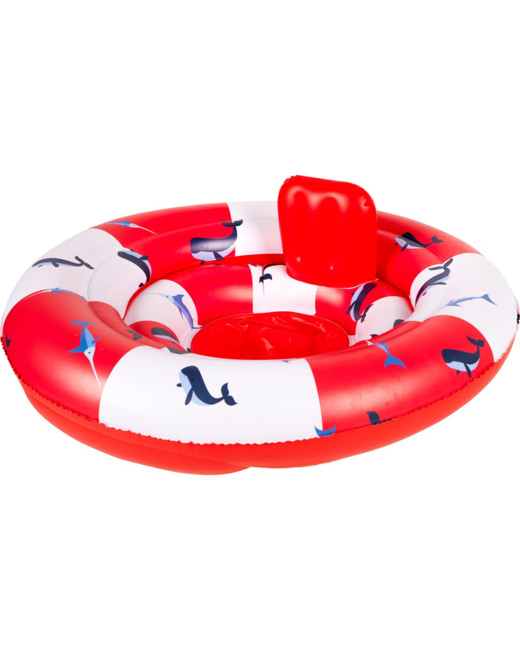Bouée bébé Baleine rouge-blanc