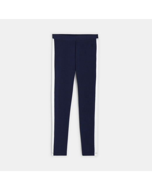 Leggings en coton biologique bleu fille