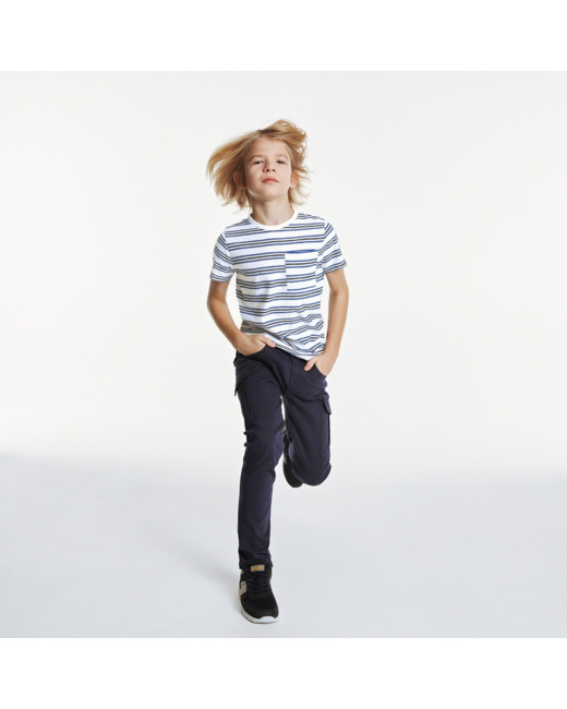 T-shirt rayé marin bleu garçon