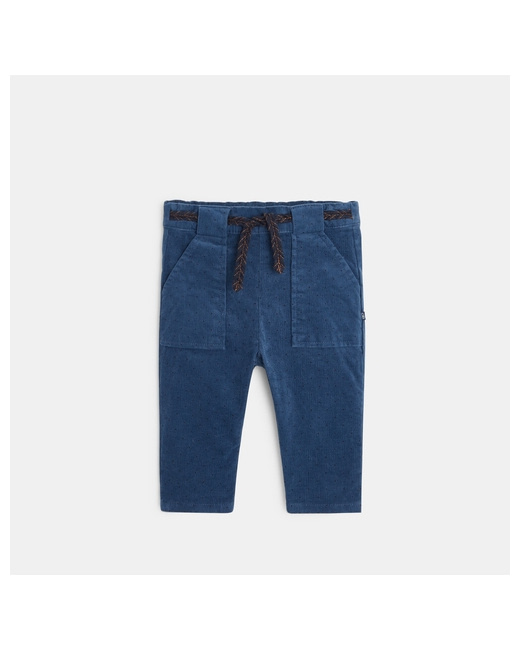 Pantalon velours stretch imprimé pois