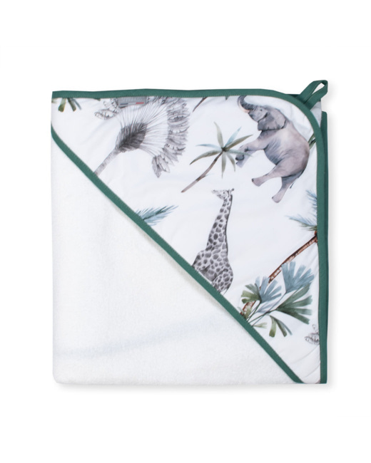Grande cape de bain en coton et bambou, Safari