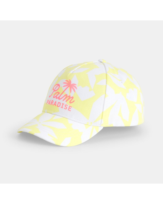Casquette à visière imprimée jaune fille