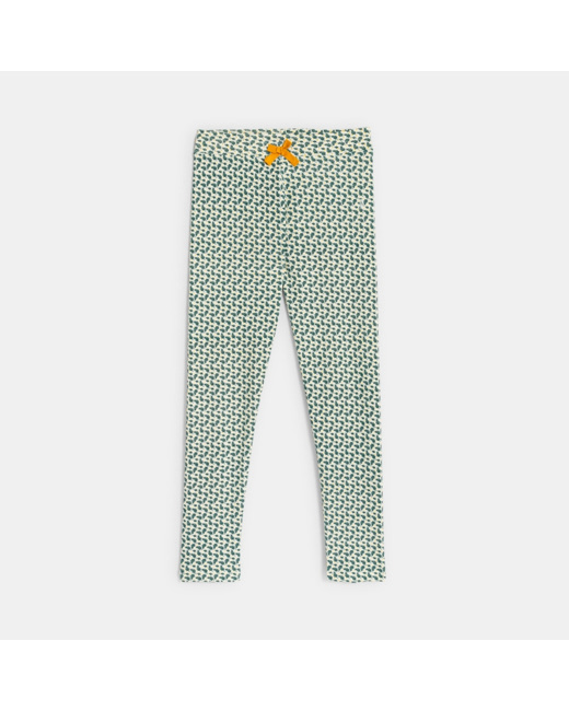 Leggings imprimés en jersey vert fille