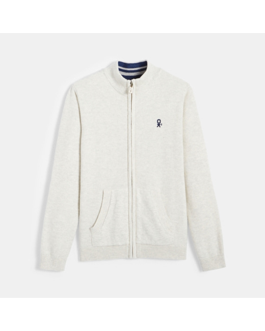 Gilet zippé blanc garçon