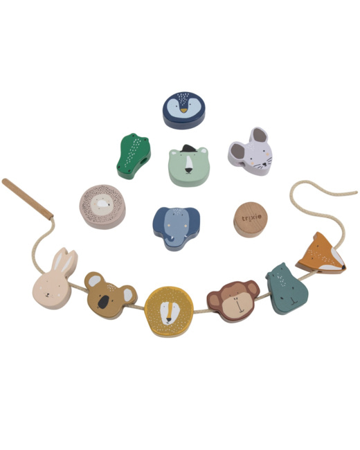 Perles en bois à enfiler All Animals