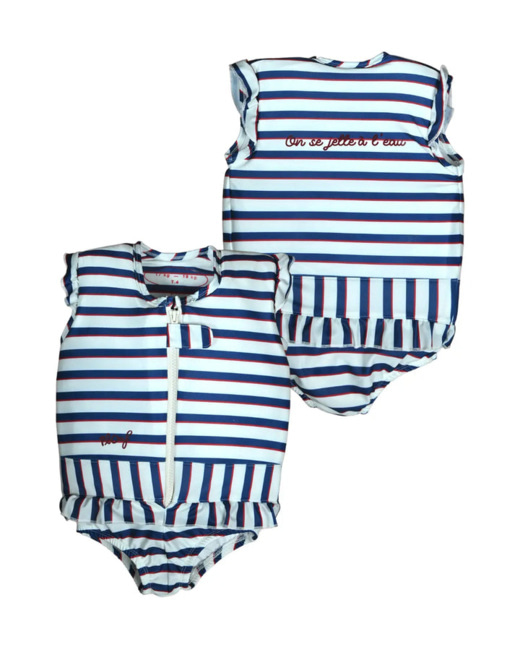 Maillot de bain flottant fille : Néo Blanc