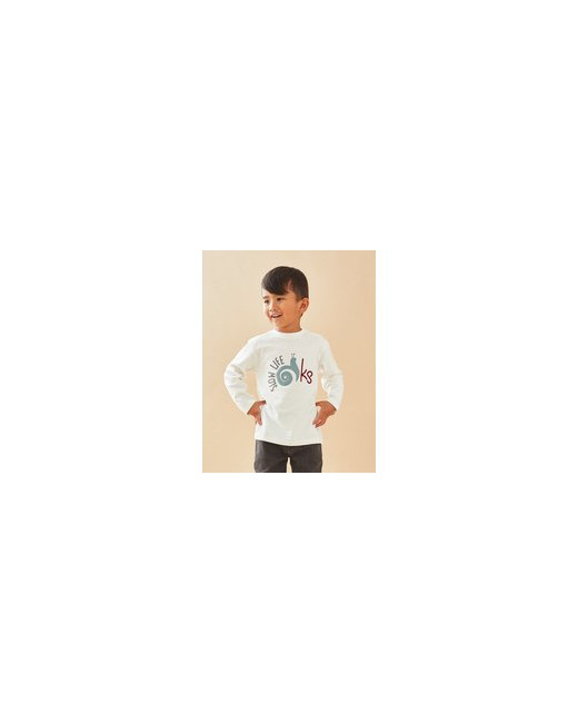 T-shirt longues manches imprimé escargot