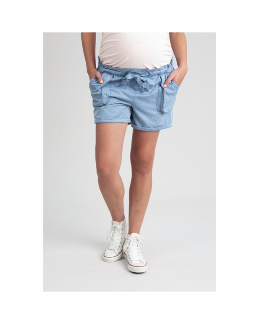 Short de grossesse fluide à poches
