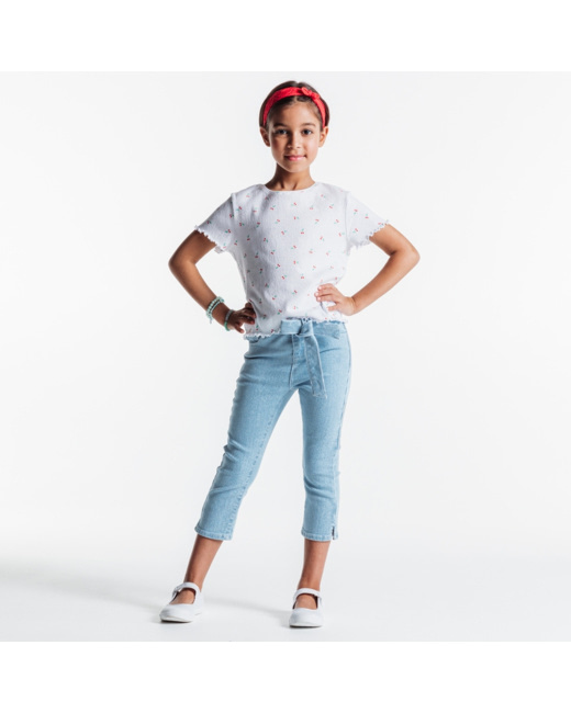 Jean skinny 7/8è bleu fille