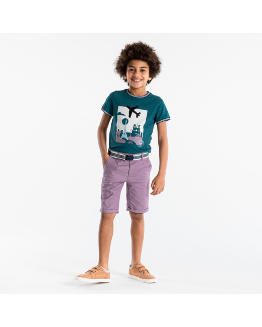 T-shirt en coton piqué vert garçon