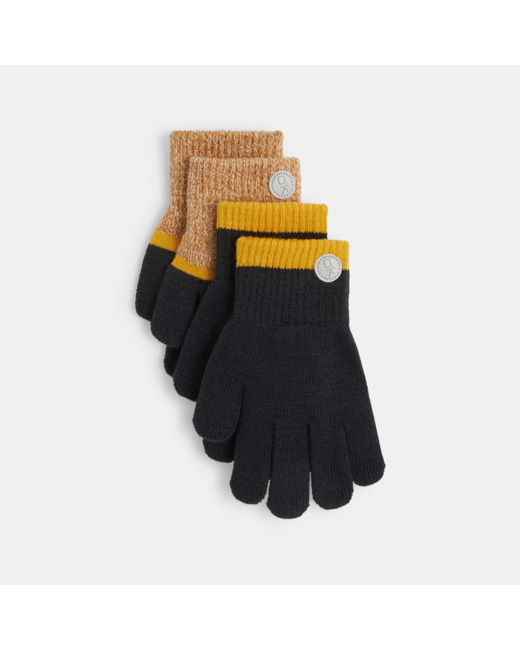 Gants en tricot (lot de 2 paires) gris garçon