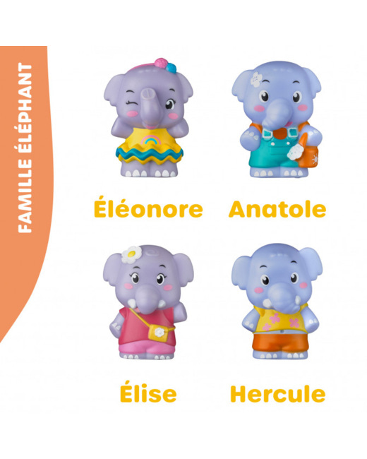 4 personnages famille ELEPHANT - Klorofil