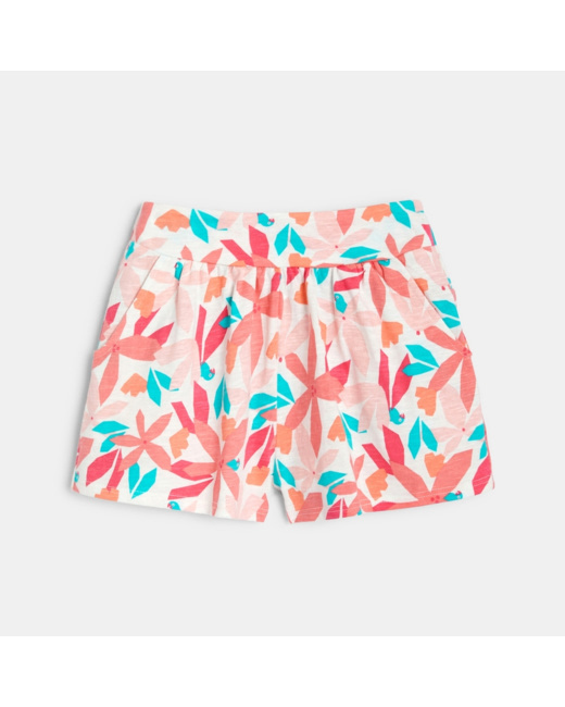 Short en jersey imprimé rose fille