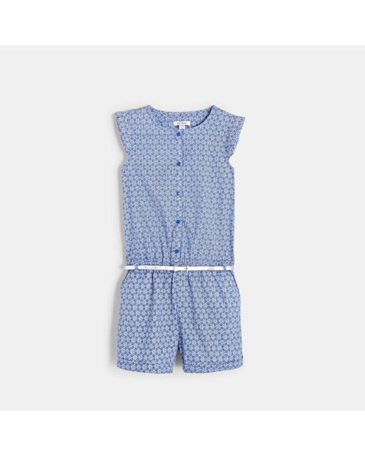 Combi-short imprimé bleu fille