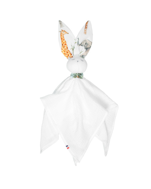 Doudou plat Lapin personnalisable, Safari