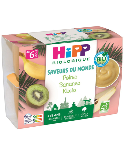 Purée Poires Bananes Kiwis Bio x4