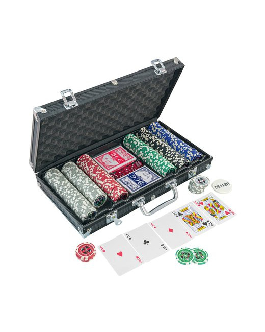 Jeu de société Mallette de poker 300 jetons