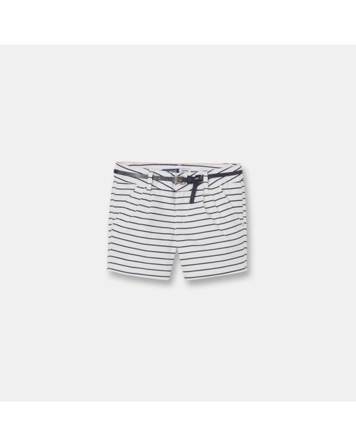 Short chino imprimé bleu fille