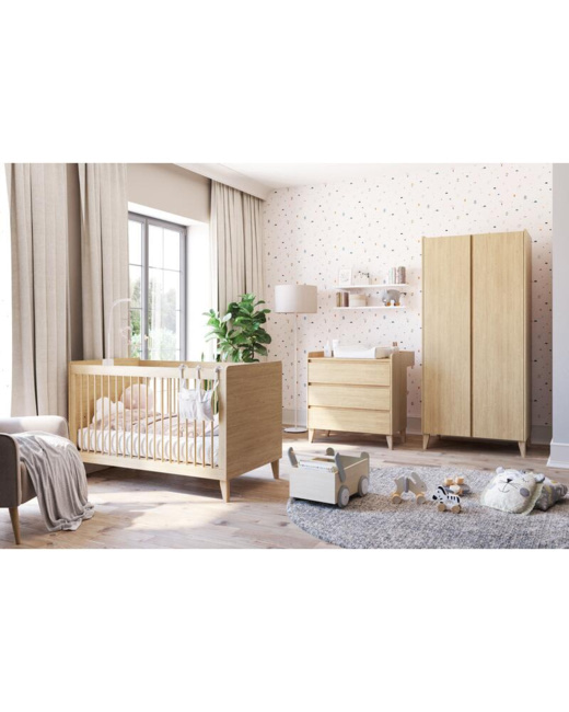 Chambre Trio Lit évolutif + Commode à langer + Armoire Muve