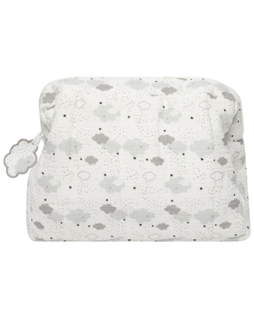 Trousse de toilette en coton imprimé nuages