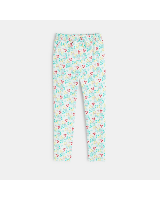 Pantalon carrot en toile imprimée fille