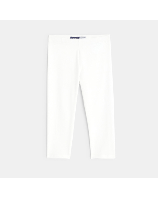 Legging court en jersey blanc fille