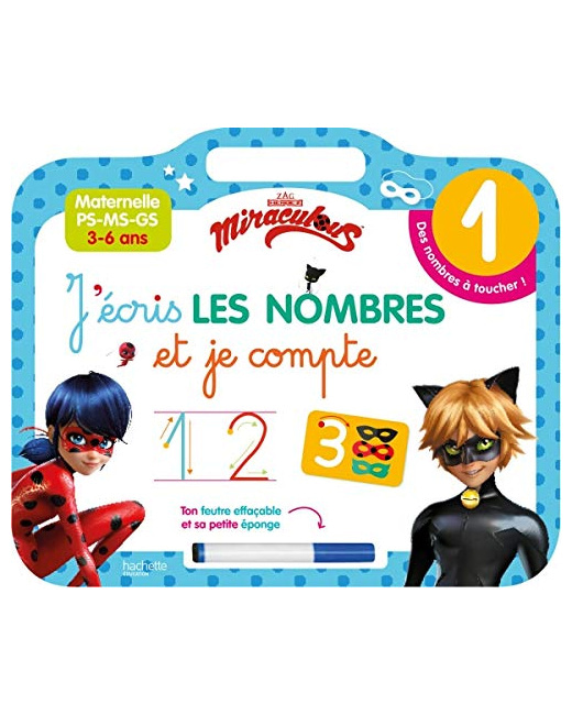 Miraculous - Ardoise J'écris les nombres et je compte (3-6 ans)