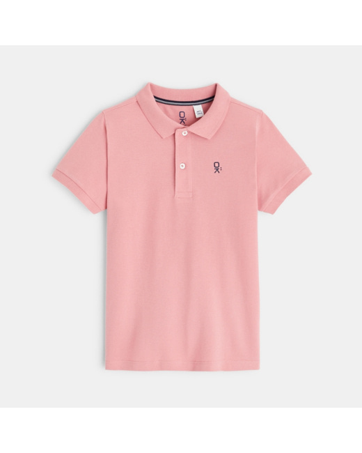 Polo en coton piqué rose garçon