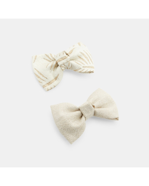 Barrettes nœud papillon (lot de 2) jaune fille