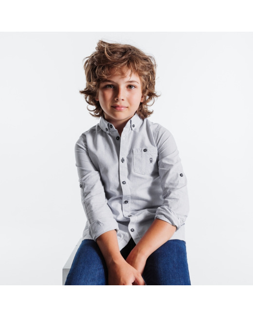 Chemise à rayures bleue garçon