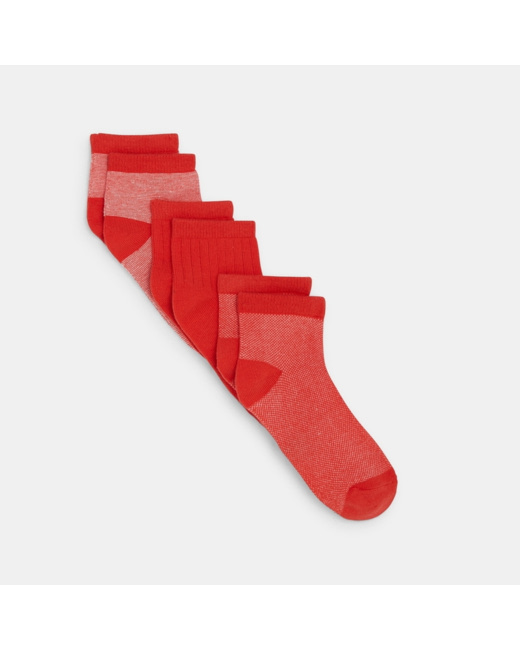 Socquettes fantaisies (lot de 3) rouge garçon
