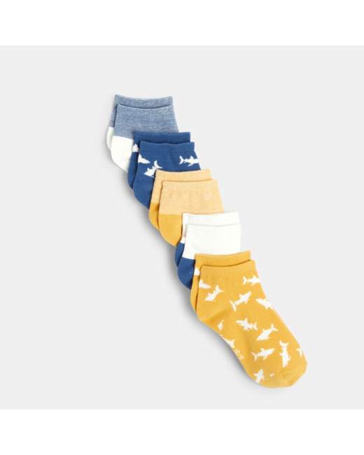 Socquettes fantaisie (lot de 5) bleu garçon