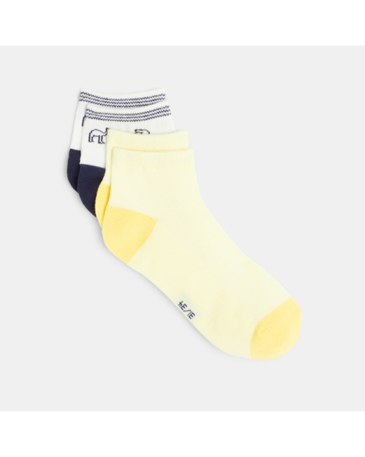 Socquettes fantaisie (lot de 2) jaune garçon