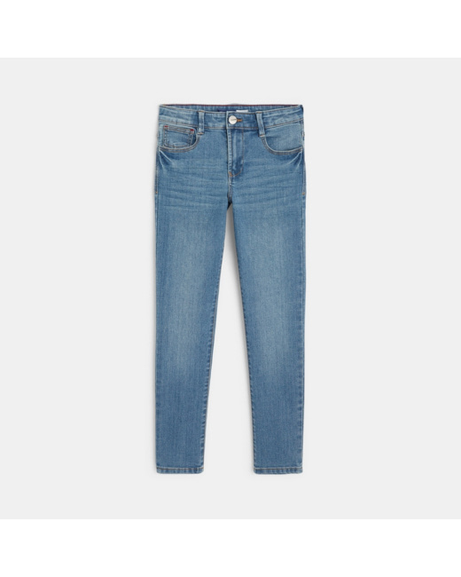 Jean slim 5 poches en denim coton bio* bleu garçon