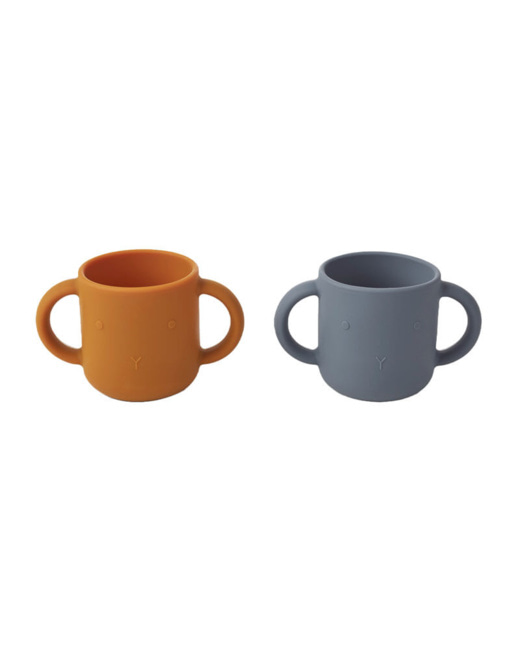 Lot de 2 gobelets en silicone Gene - Rabbit blue wave