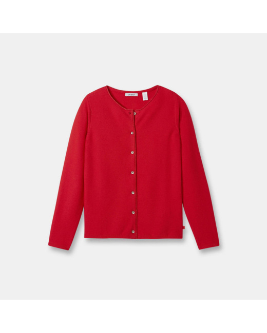 Gilet boutonné rouge fille