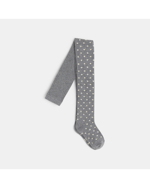 Collants chauds en tricot gris fille