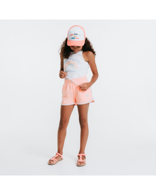 Short uni en jersey doux rose fille