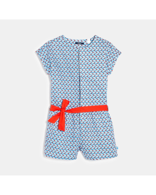 Combi-short imprimé bleu fille