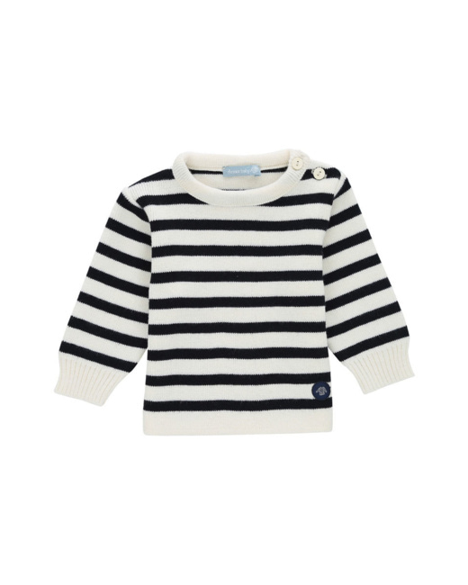 Pull marin rayé "Fouesnant" Baby - Nature/Navire